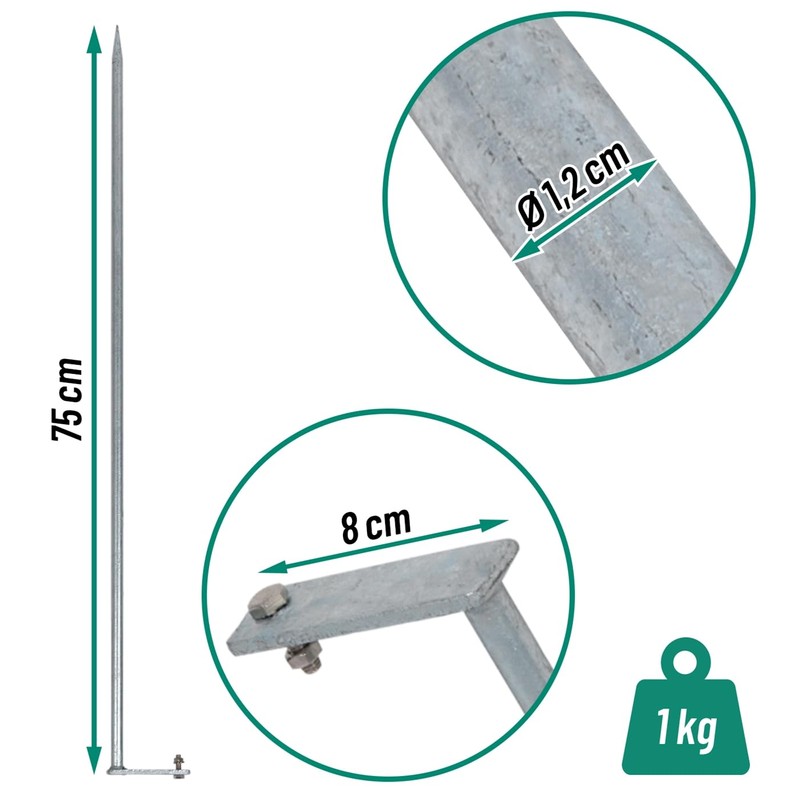 VOSS.farming Special Ground Pole Ground Post Grounding for Electric Fence