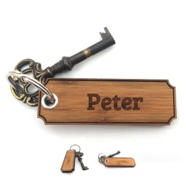 Mr. & Mrs. Panda Peter Keyring Gift, Wooden Key Fob, Bag Pendant, Wooden Keyring, Engraving, Gifts