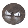 Minimalist Tiny Feet Stud Earring for Women Silver Small Cute