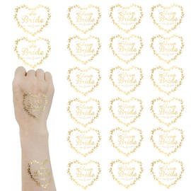Team Bride Tattoos, 18 Pieces Team Bride Tattoos 2 Pieces Bridal Tattoo Bachelorette Party Accessories for Wedding Hen Party Bridal Shower Decorations Gold