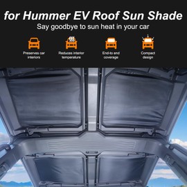 Top Glass Sunroof Shade for 2022-2027 Hummer EV SUV/Pickup Truck Accessories Front/Rear Hardtop Windshield Glass Visor Sun Blocking Foldable Ice Crystal Heat Insulation Blocking Privacy Protection