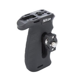 Nitze Ergonomic Side Handle with Detachable 3/8" ARRI Locating Pins,Aluminum Camera Cage Handgrip for Left or Right Hand, Up and Down Adjustable - PA29E