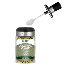 ALPONT GOURMET Cardamomo en Vaina Entera, Especia Aromática para Infusiones, Café y Repostería, 80 g