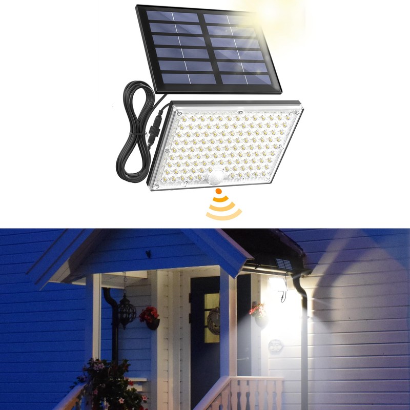 SUPERDANNY Solar Motion Sensor Outdoor Flood Lights with 113 Bright