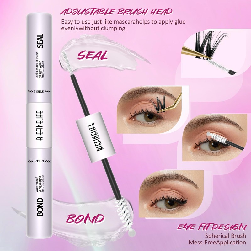 Waterproof Lash Clusters Kit - Hypoallergenic 8-18mm Cluster Lashes with