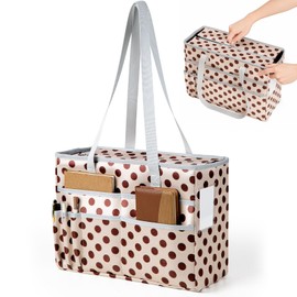 UNICITII File Organizer Box, Portable Tote Bag Hanging Filing Box Desktop File Folder Document Storage Organizer with Pockets and Handles