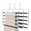 Pants Hangers, 3 Pack Anti-Slip Space Saving Hangers, 5 Layer