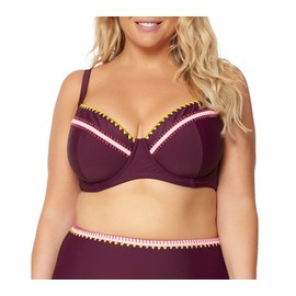 Jessica Simpson Womens SSWO179311 Plus-Size Woodstock Whipstitch Underwire Bra Over The Shoulder Bikini Top Bikini Top - red - 0X Plus