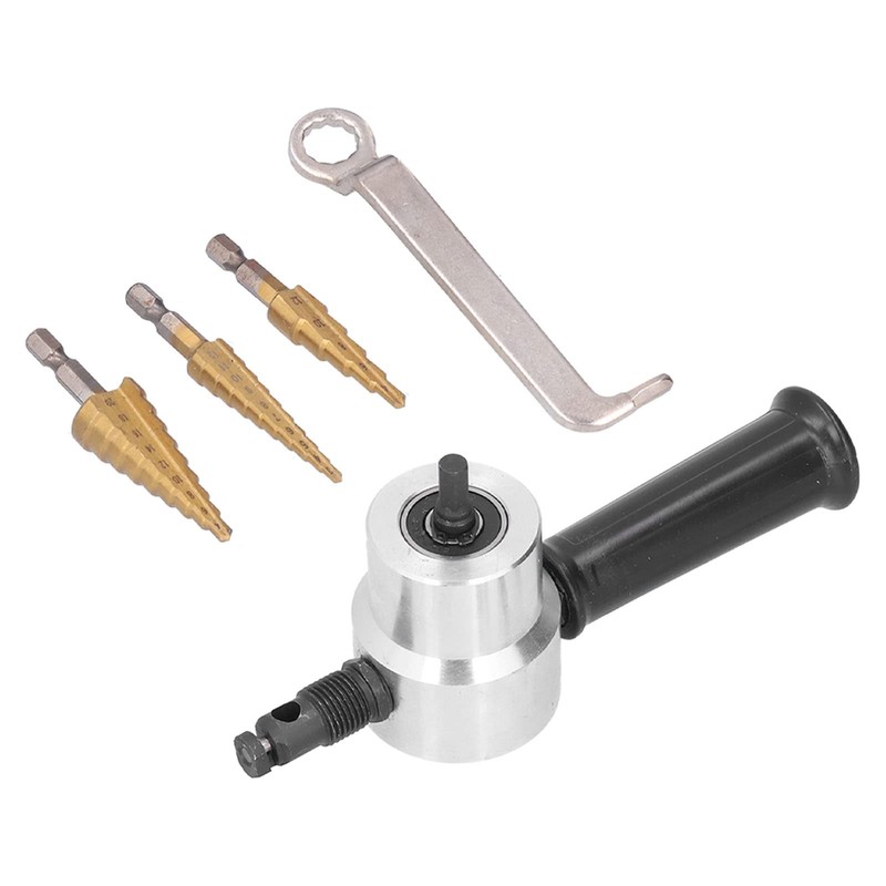 ANKROYU Double Head Nibbler, Aluminum Alloy Drill Attachment Metal Cutter,