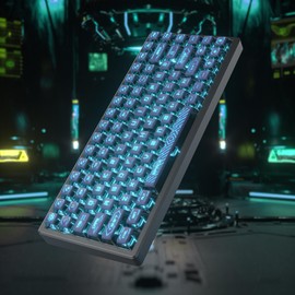 Guffercty kred GTSP Retro Punk Style Pudding keycaps ASA Profile, 120-Keys PBT Keycaps Custom Keyboard Keycaps 75 Percent US Layouts for MX Switches Mechanical Keyboard (Punk Blue)