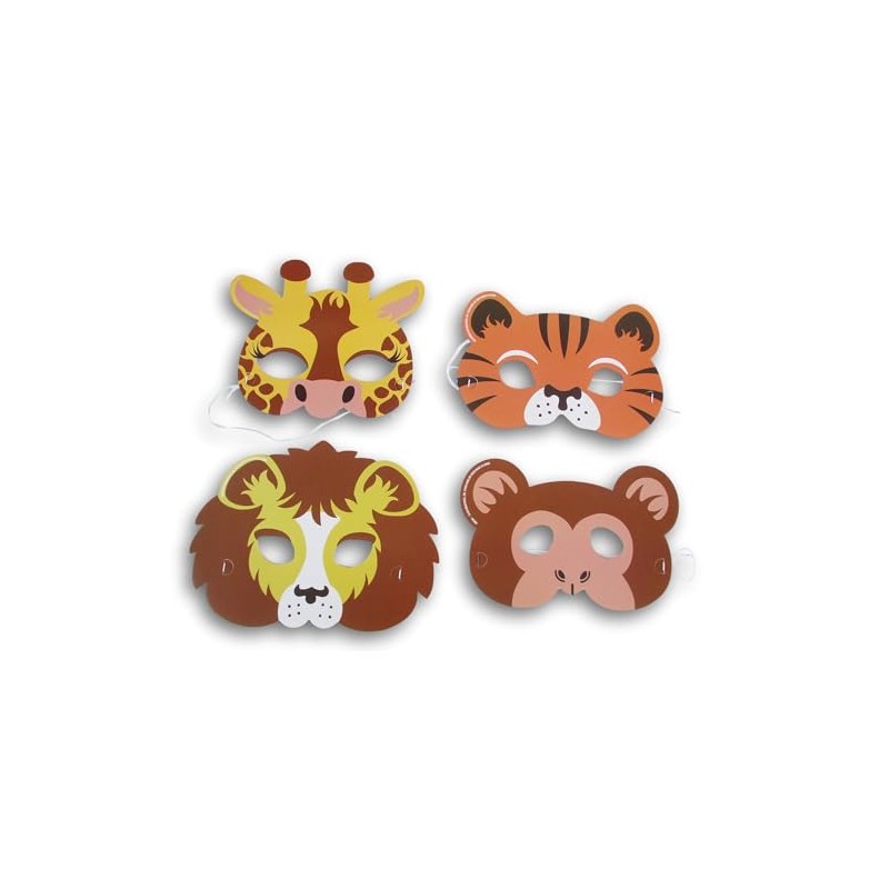 Show-Offs Jungle Party Animal Paper Masks - Party Craft Favors