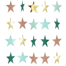 Sage Green Dots Garland Stars Decoration Streamers Banner String Hanging Background Birthday Country Wedding Baby Shower Retro Party