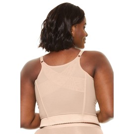 Comfort Choice Women's Plus Size Easy Enhancer Wireless Longline Posture Bra - 46 G, Black