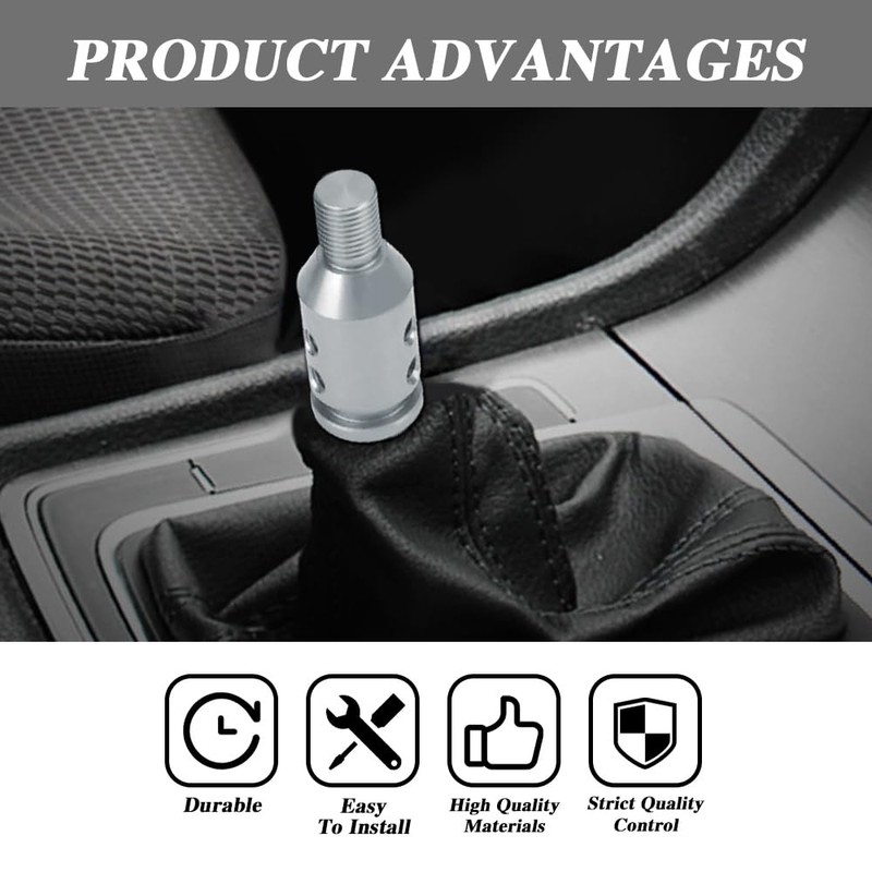 Lecctso Shift Knob Adapter, Gear Shift Adapter, Aluminum Alloy M12x1.25
