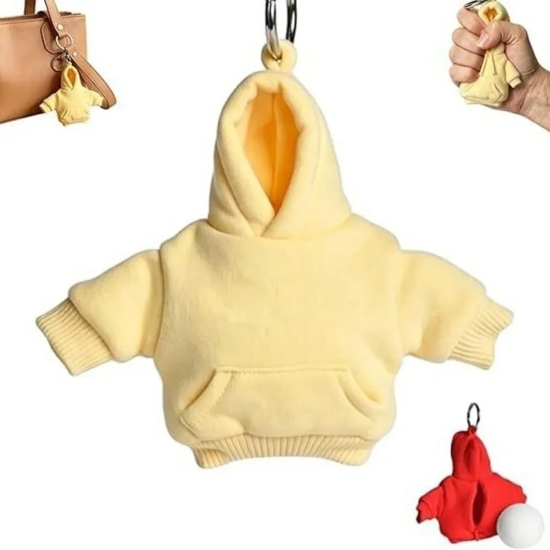 Mini Hoodie Stress Ball Keychain – Cute Detachable Sweatshirt Key
