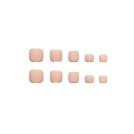 SINHOT French Tip Press on Toenails - Matte Gold Edge Toenail Art, DIY Fake Toe Nails with Glue on Nails, Design Full Cover Press on Toenails 24pcs