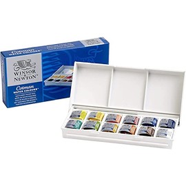 Winsor & Newton Cotman Watercolor Paint Set, Studio Set, 12 Whole Pans