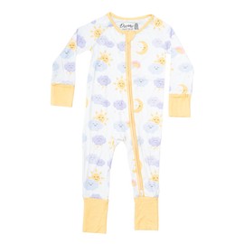 Zippies, Footies, Onesies for Baby Boy and Girls (Unisex), Bamboo Viscose (Smiley Faces, 0-3 Months)