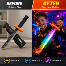 Rainbow Light-Up Space Sword Toy with Sound & Mist Effects – Plastic Cosplay Prop for Costumes, Parties & Imaginative Play