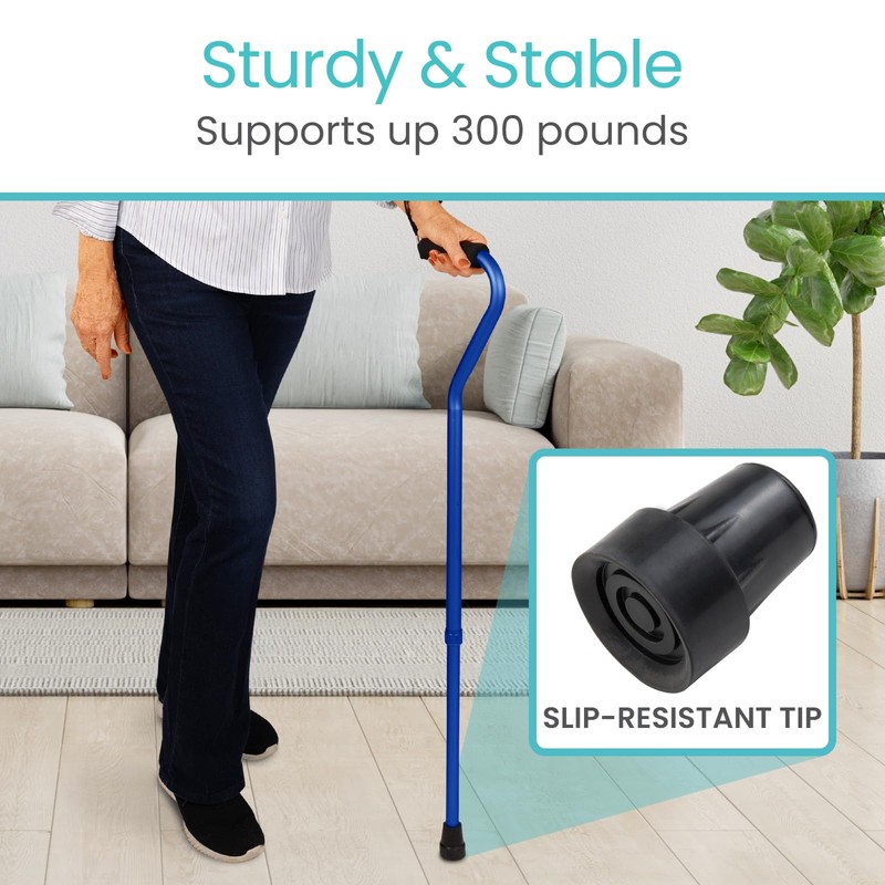 Vive Offset Walking Cane with Comfort-Foam Handle - for Women,