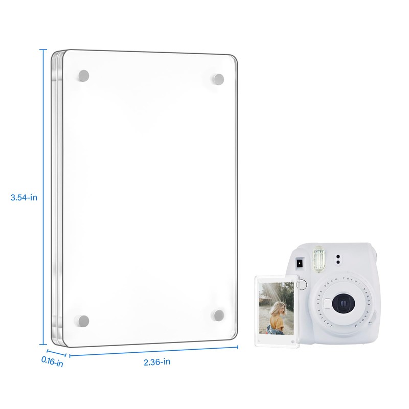 JUOIFIP 20 Pack Acrylic Polaroid Refrigerator Magnet Picture Frames, Clear