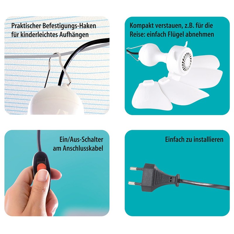Sichler Haushaltsgeräte Mobile Ceiling Fan: Mobile Ceiling Fan VT-141.D with