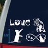 Cat Decal 4 Pack: Cat Pawing, Kitten Looking, Love, Infinity
