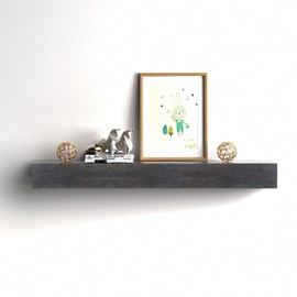 POPRHINO Fireplace Mantel Shelve, Solid Wood Baked Finish Wall-Mounted Floating Shelf for Over Fireplace, Handcrafted Floating Fireplace Mantels with Wooden Bracket, 60 x 8 x 6 Inches