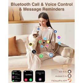 Erkwei Smartwatch Damen mit Telefonfunktion 4 Armbänder 1,83" HD Fitnessuhr Schrittzähler Pulsmesser Schlafmonitor DIY Zifferblatt 110+ Sportmodi Sportuhr Smart Watch für iOS Android Roségold