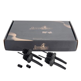 JNWINOG 12 Pack Liquor Pourers Spouts for Liquor Bottles Black Bar Pour Spouts Liquor Pourers with Dust Caps Bottle Pourers for Alcohol, Speed Pourers for Liquor Bottles (Matte Black, 12 Pack)
