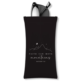 BAYOGITA Black Christian Decor Glasses Case Gifts - Bible Verse Soft Eyeglass Sunglasses Case, Inspirational Christian Eyeglass Pouch Gifts, Black Bible Verse Decor Glasses Pouch, 7x3.5 Inches