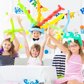 Koogel 400 PCS 260 Long Balloons, Assorted Color Skinny Latex Twisting Balloons for Animal Modeling Tying Balloon Arch Wedding Birthday outdoor Party Decor