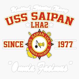 HOF Trading USS Saipan LHA-2 Vinyl Sticker Waterproof Decal Laptop Wall Window Bumper Sticker 5"