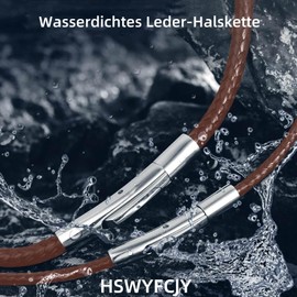 HSWYFCJY 2/3 mm Leather Necklace with Clasp Men's Faux Leather Necklace Black/Brown Leather Chain Women's Leather Cord Chain with Clasp Braided Necklace 46-76 cm for DIY Pendant Jewellery, Faux