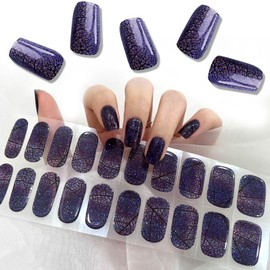 SanFangyue Nail Foil, UV Hardening, UV Wraps, UV Nail Foils, Gel Nail Wraps, Semi Cured Gel Nails (Spider Blue)