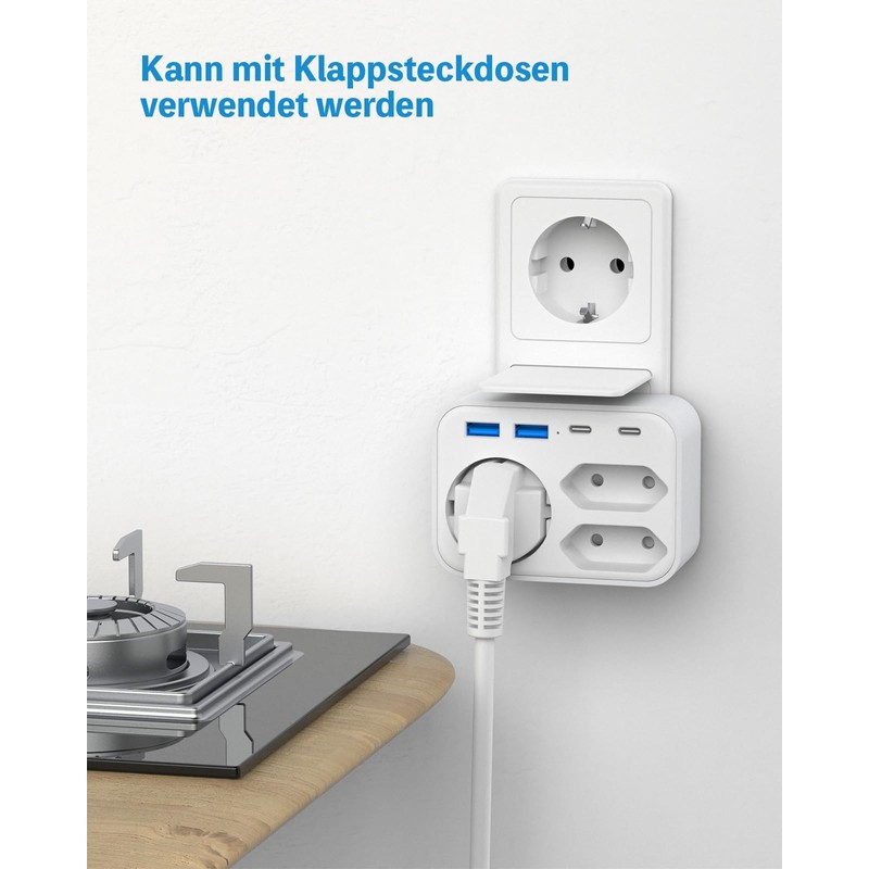 Multiple Plug for Sockets, 3 Sockets with 2 USB A