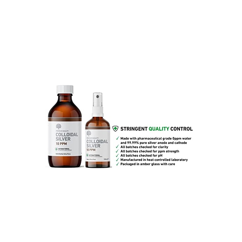 Nature's Greatest Secret Premium Quality Antibacterial 10ppm Colloidal Silver Bottle