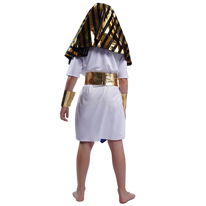 SEA HARE Children's Costume for Boys White Egyptian Pharaoh (S: