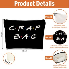 4 PCS Funny Gifts for Women Makeup Bag, Best Friend Birthday Gifts for Women, Funny Cosmetic Bags, Sister Christmas Graduation Friendship Gift for Daughter From Mom, Black White Travel Organizer