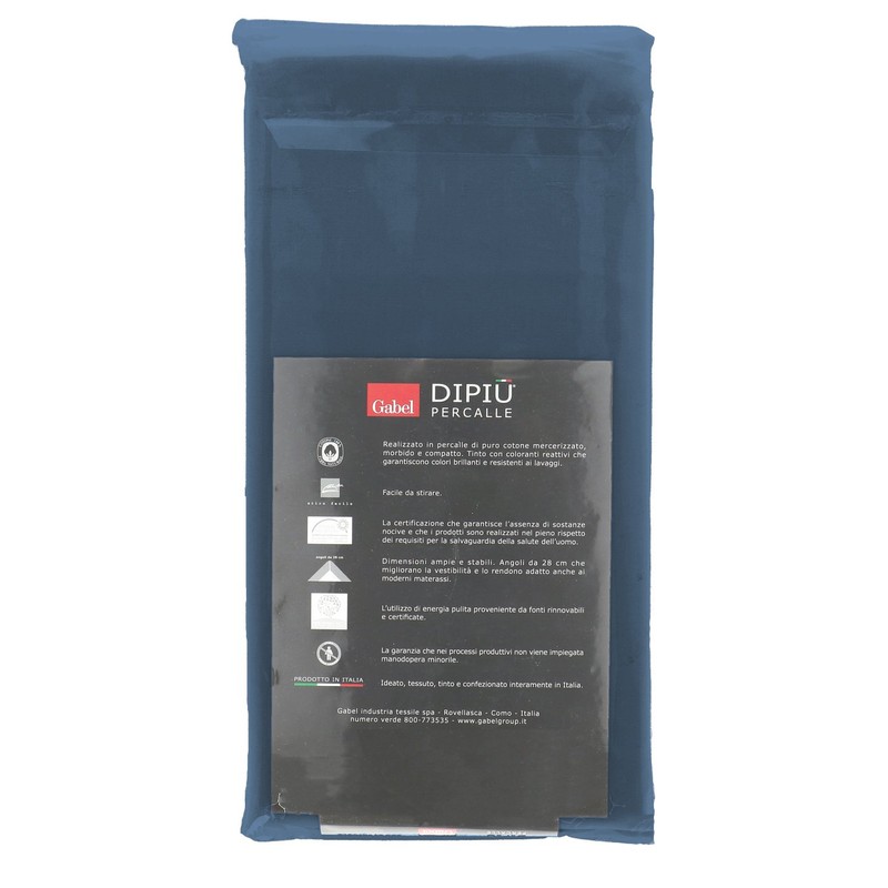 Gabel DiPiù Colore e Benessere Bottom Sheet, Percale 200x175x0.3 cm
