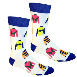 Jockey Silks Men's Socks | Derby Gift for Men Funny Novelty Fashion Dress Socks | Unique Gifts for Derby Horse Racing Lovers
