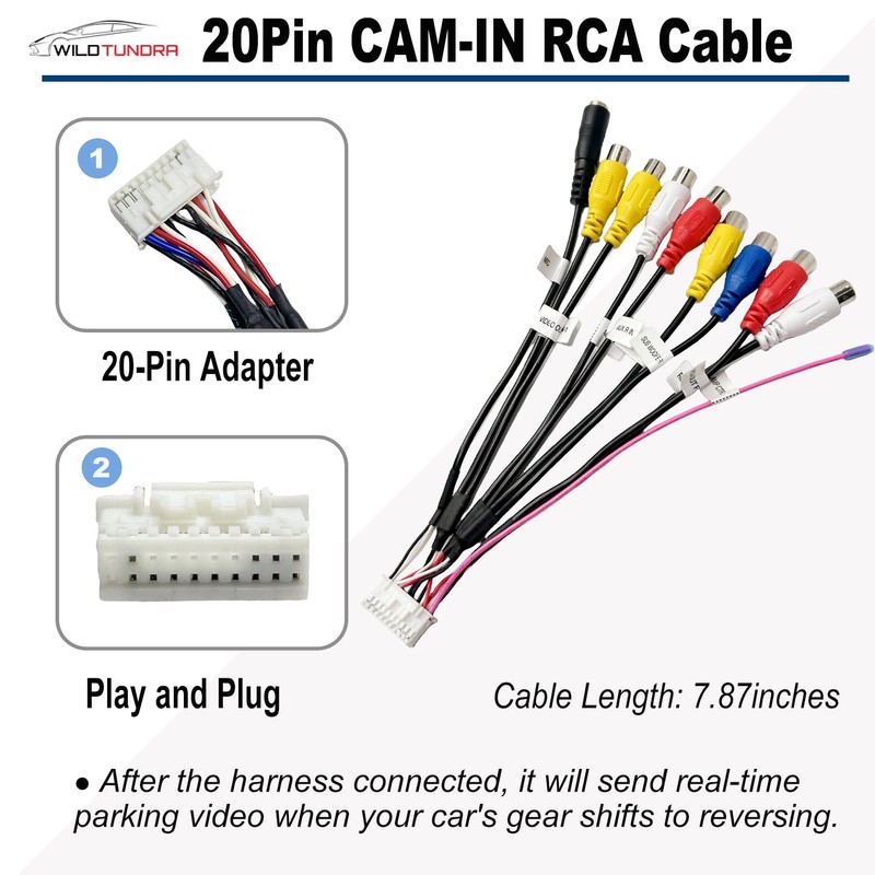 20 Pin Backup Camera Harness Adapter for Android Car Stereo,