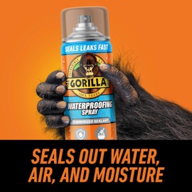 Gorilla Waterproof Patch & Seal Rubberized Sealant Spray, Crystal Clear, 14 Ounce (Pack of 1) - Seals Out Water, Air, and Moisture
