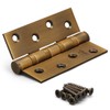 YAGU 3 Pack 4'' Door Hinges Antique Brass 4 x