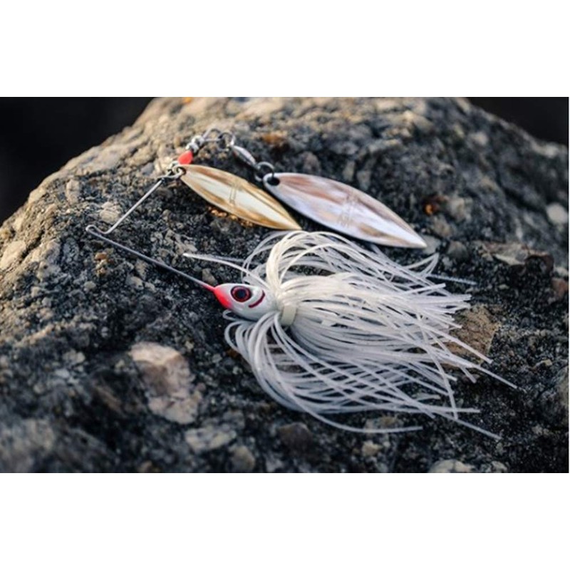 BOOYAH Glow Blade - Double Willow - White Chartreuse/Chartreuse/White Blades