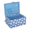 Hobby Gift Medium Embroidered Denim Daisy Sewing Box