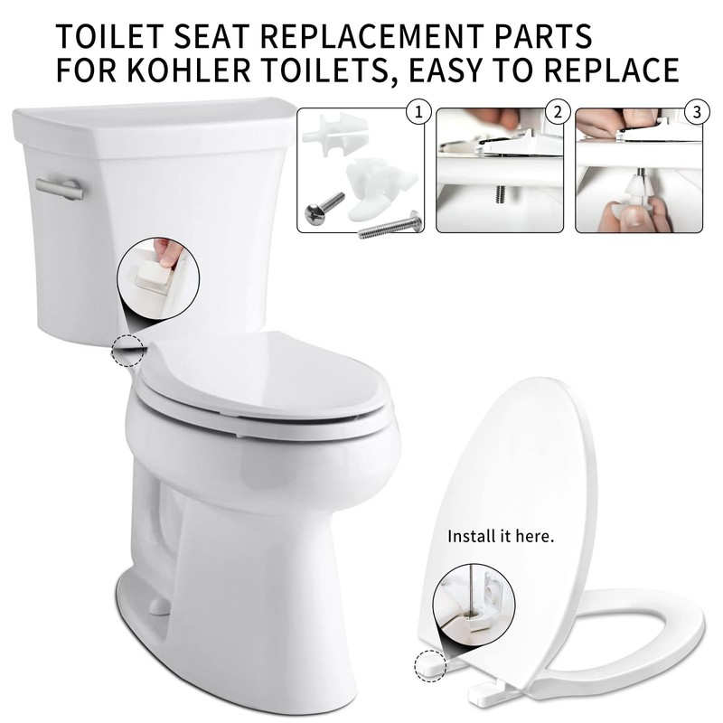 Toilet Seat Bolts & Screws for Kohler 1133024 1239016 Hardware