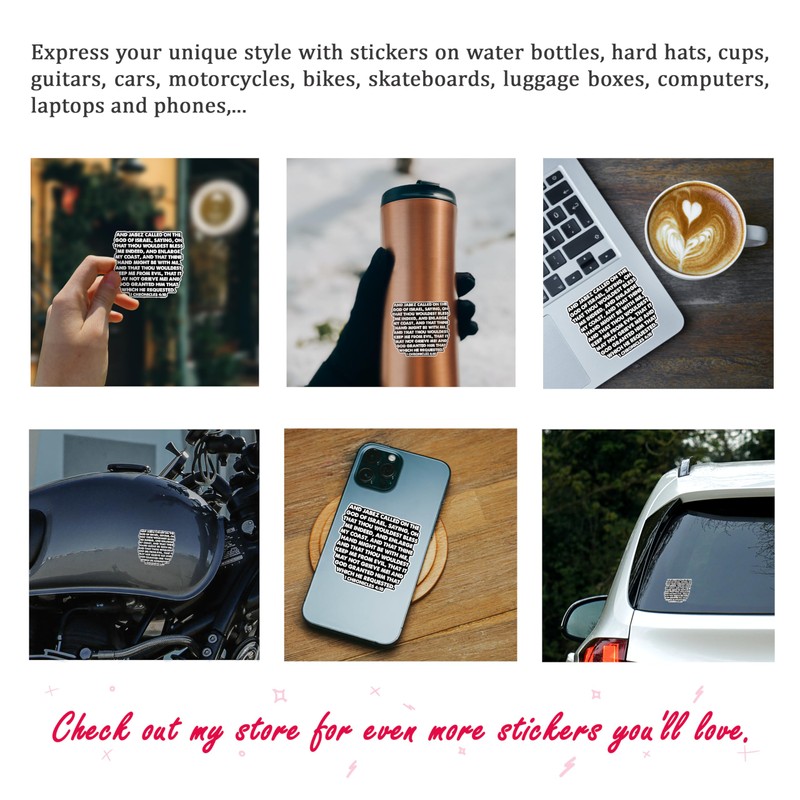 1 Chronicles 4 10 Sticker - Blessing and Growth Scripture
