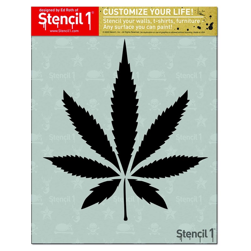 Stencil1 Pot Leaf Stencil - Reusable Mylar Template Pot Leaf
