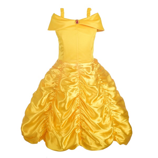 Dressy Daisy Baby-Girls' Princess Yellow Gold Ball Gown Birthday Party Fancy Dress Up Halloween Costume Size 18-24 Months